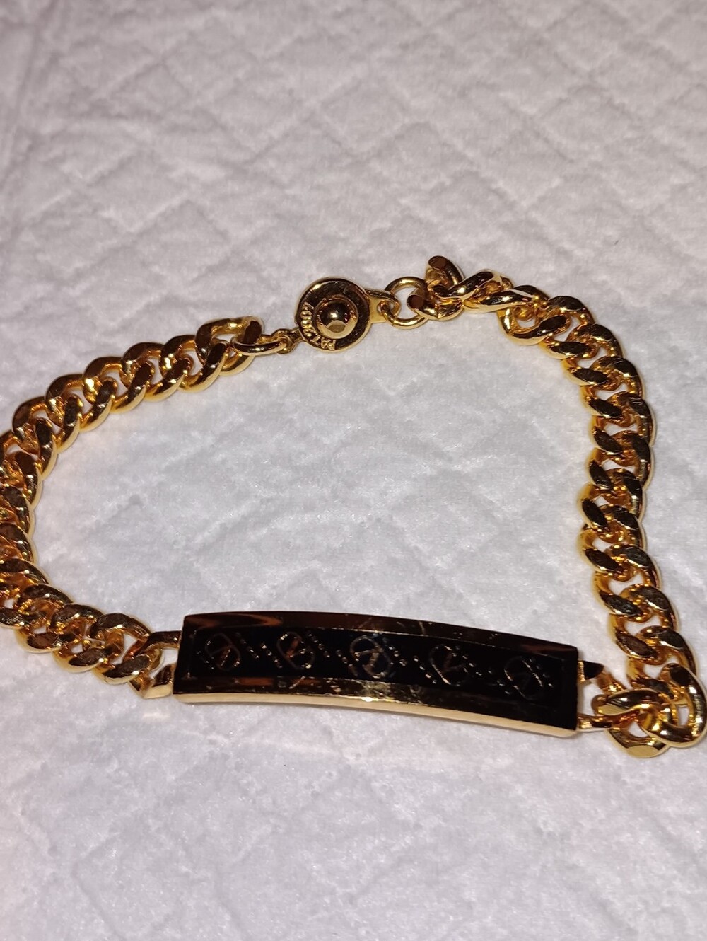 Valentino Gold Tone Logo Bracelet